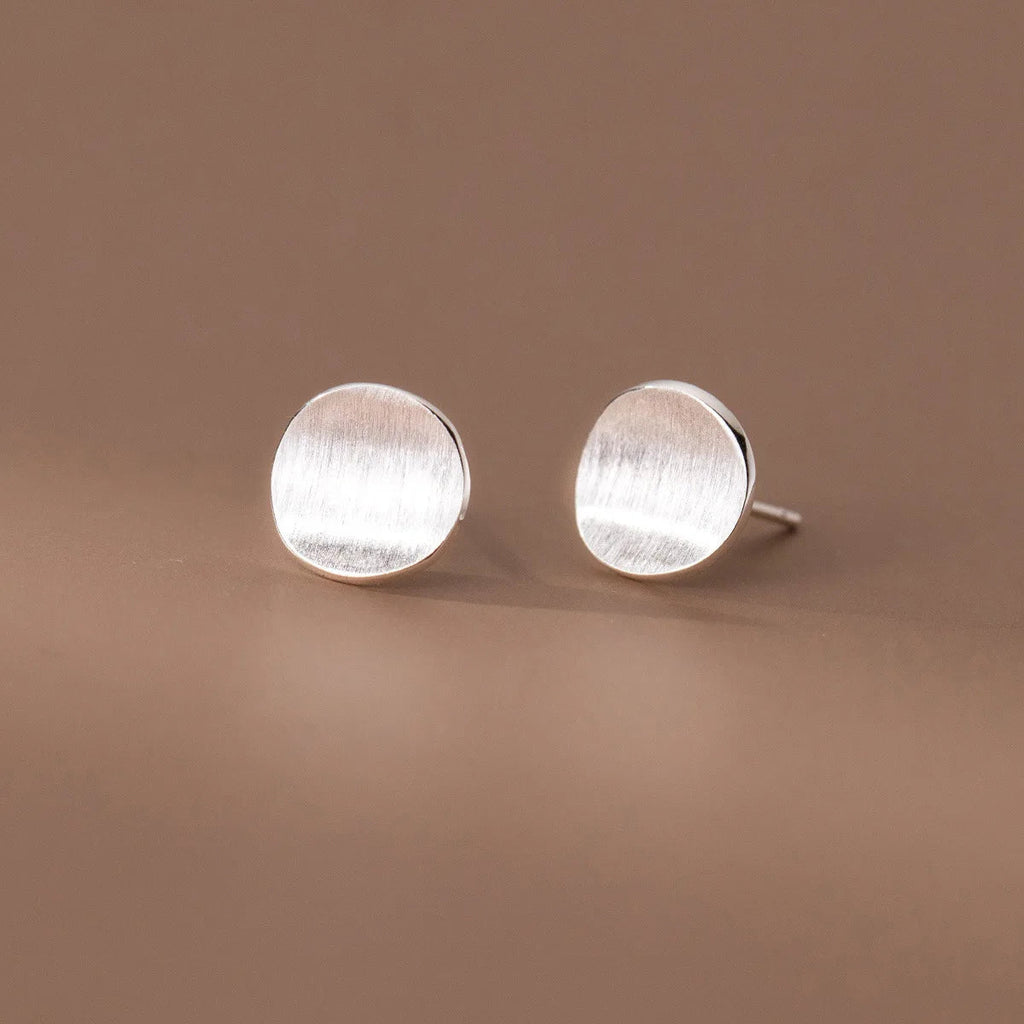 925 Sterling Silver Frosting Round Piercing Stud Earrings For Women Wedding Engagement Jewelry Wholesale Accessories Jewellery