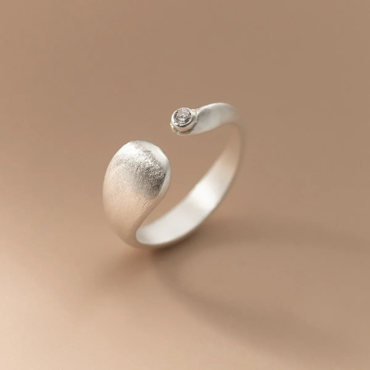 925 Sterling Silver Matte Finish Geometry Adjustable Rings For Women Wedding Fine Jewelry Accessories Jewellery Argent 925