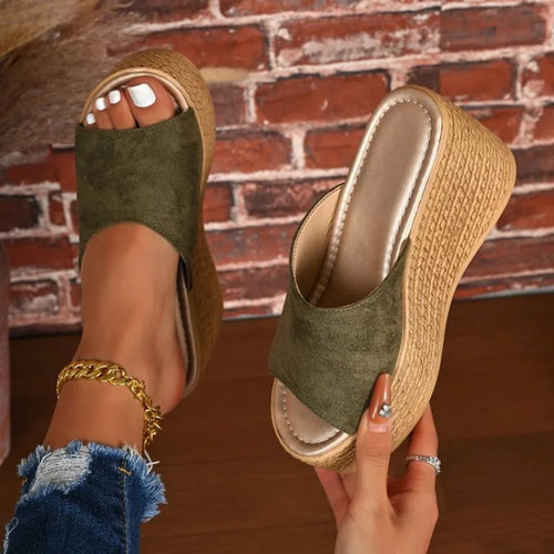 2026 New Summer Women's Sandals Peep-Toe Shoes Woman High-Heeled Platfroms Slides Women Casual Wedges for Women High Sandals