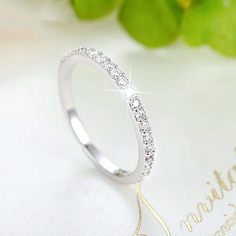 925 Sterling Silver Single Row Zircon Rings For Women Wedding Luxury Party Jewelry Accessories Wholesale Jewellery Money 925