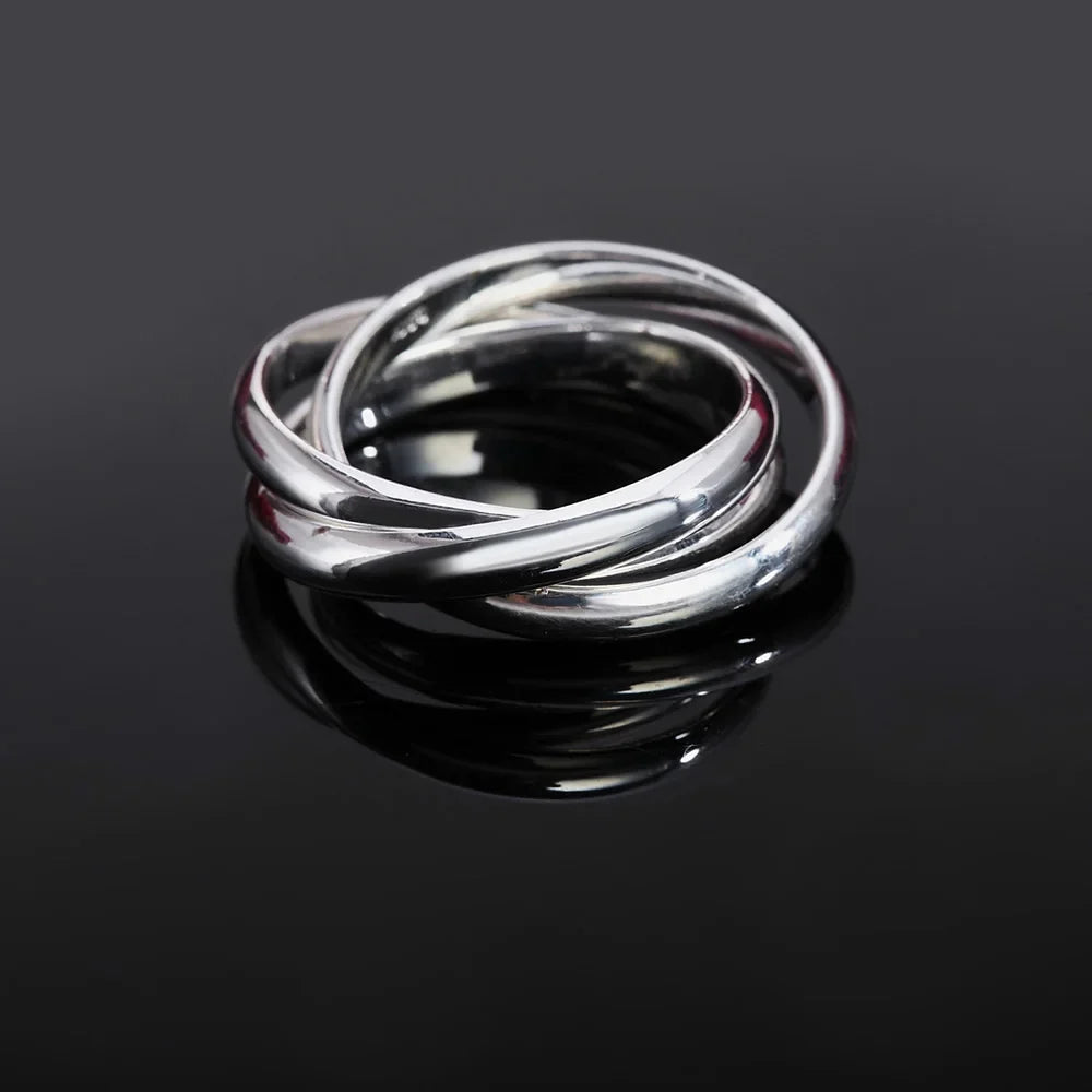 925 Sterling Silver Three Round Woman Rings Fine Jewelry Wholesale Trending Products Offers With ALIZERO Jewellery