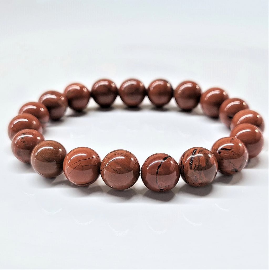 Red Jasper Round Bead Bracelet - The Life Force Energy Stone