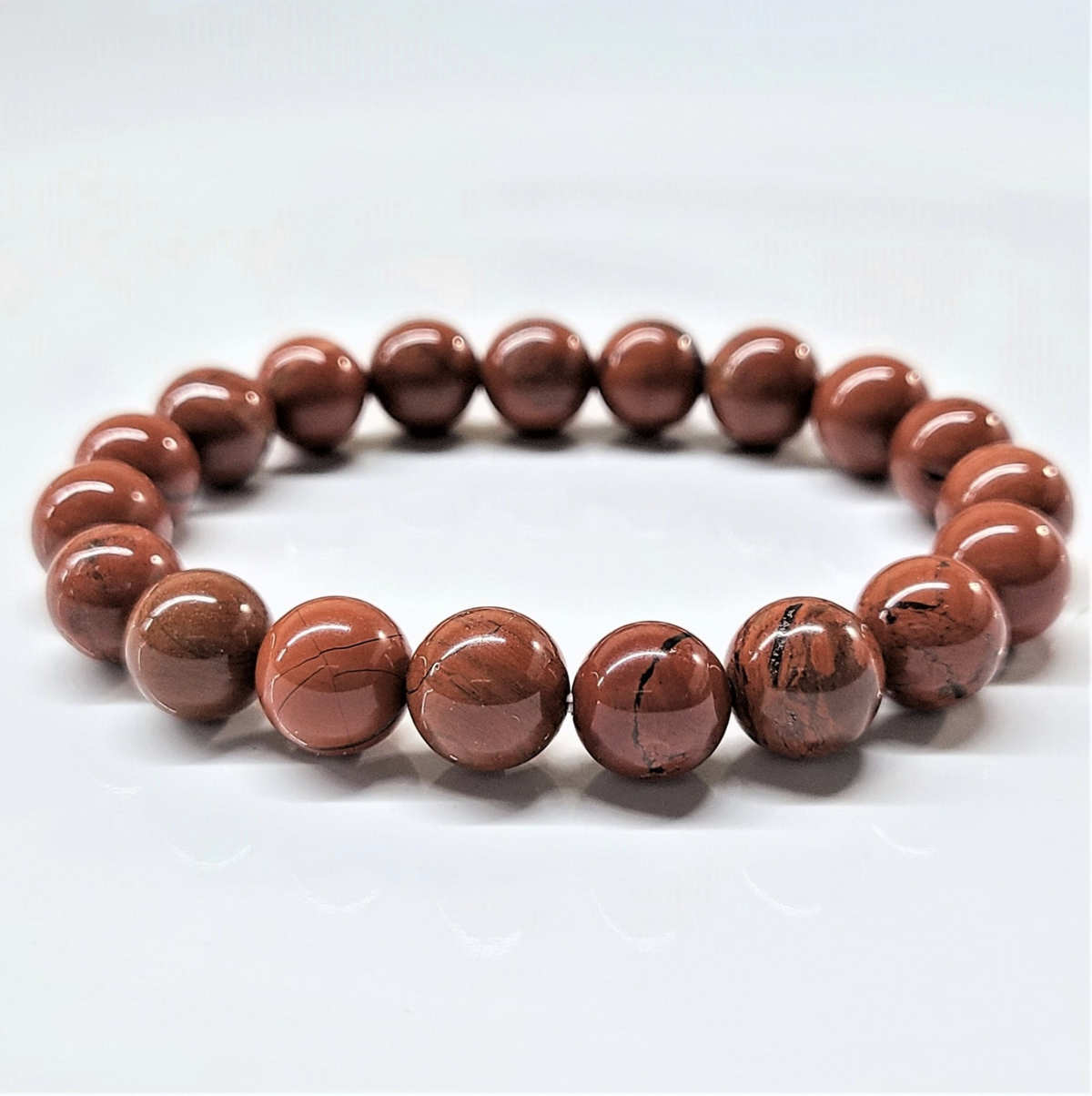 Red Jasper Round Bead Bracelet - The Life Force Energy Stone