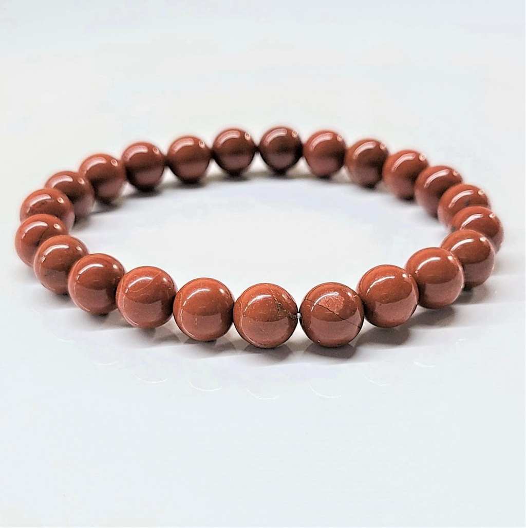 Red Jasper Round Bead Bracelet - The Life Force Energy Stone