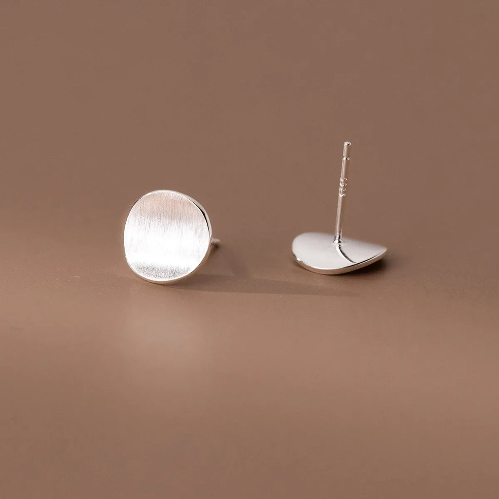 925 Sterling Silver Frosting Round Piercing Stud Earrings For Women Wedding Engagement Jewelry Wholesale Accessories Jewellery
