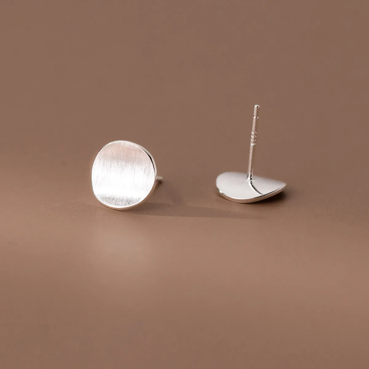 925 Sterling Silver Frosting Round Piercing Stud Earrings For Women Wedding Engagement Jewelry Wholesale Accessories Jewellery