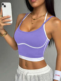 Color Block Shock-Absorbing Sports Vest for Women