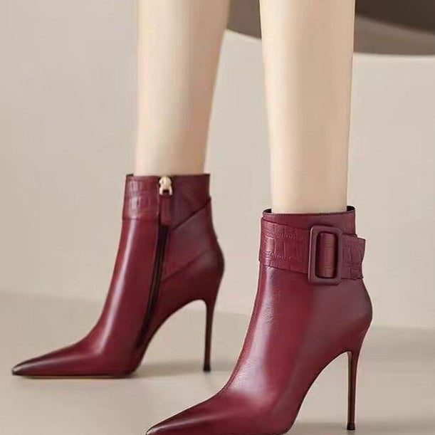 Women's Pointed-Toe Short Booties Boots
