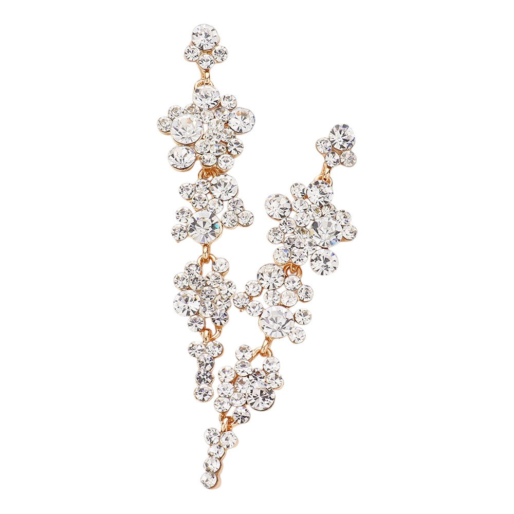 Women's Bubble Stone Cluster Dangle Evening Earrings