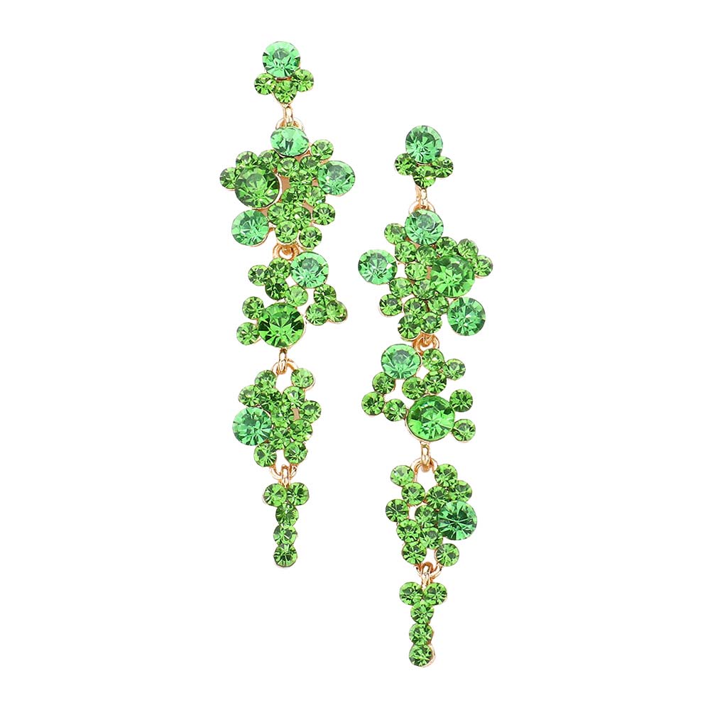 Women's Bubble Stone Cluster Dangle Evening Earrings
