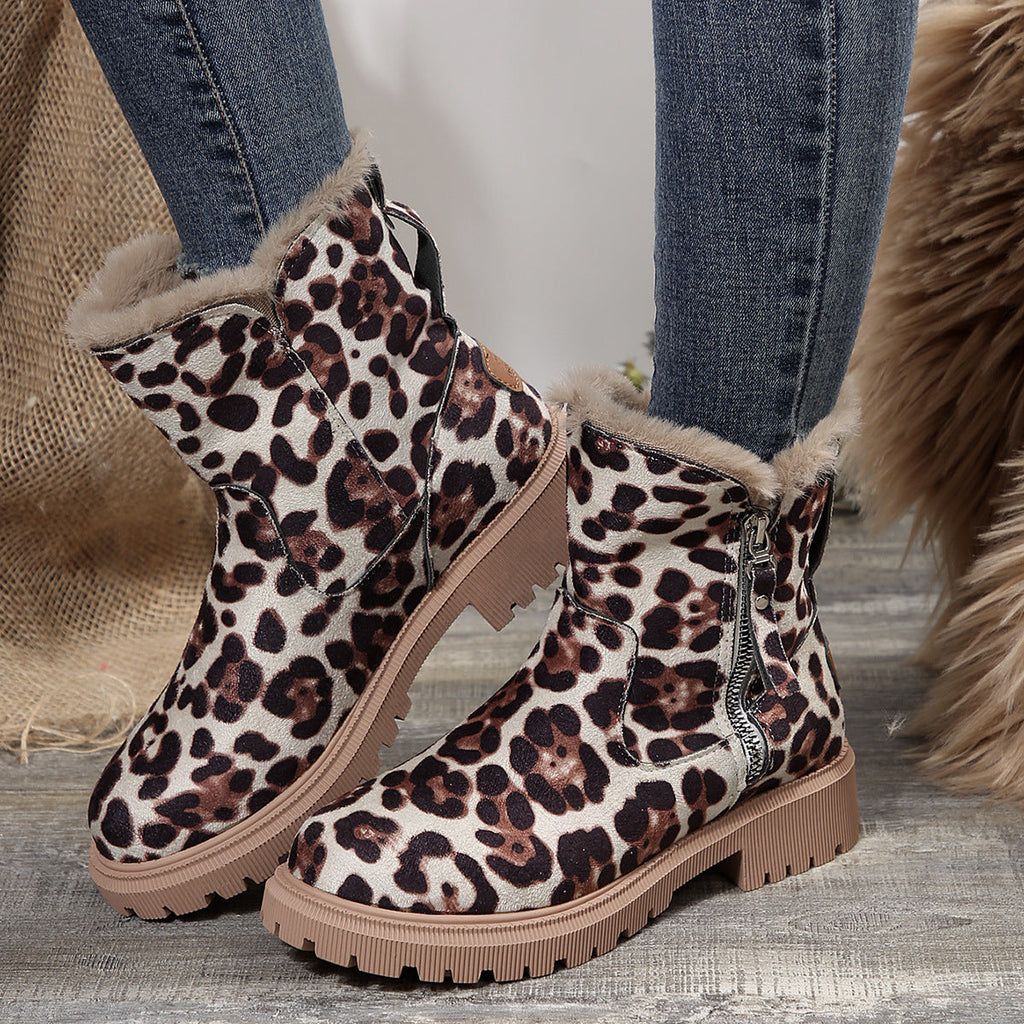 Women's Short Suede Snow Boots