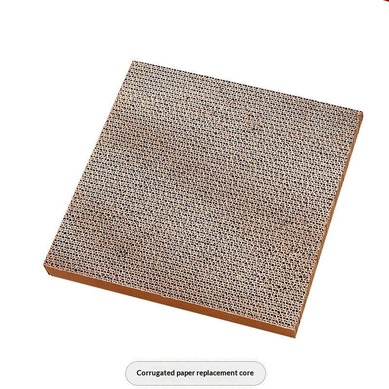 L-Shaped Wall-Mounted Corrugated Cat Scratcher With Sisal Ball