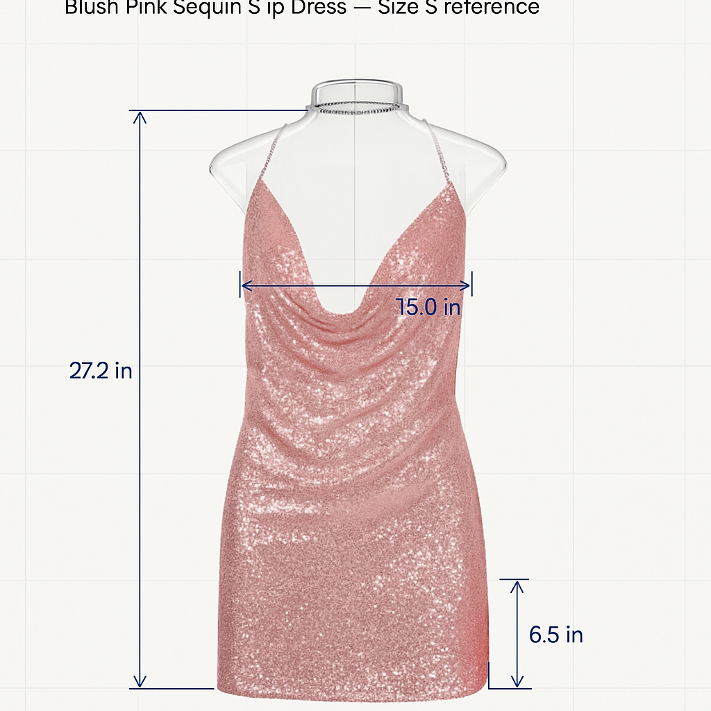Sexy Women Chain Choker Side Slit Backless Slip Dress With Sequins