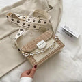 Luxury Wide Strap Shoulder Bags for Women And Girls Designer Lady Handbags and Purses Fashionable Chain Messenger Crossbody Bags