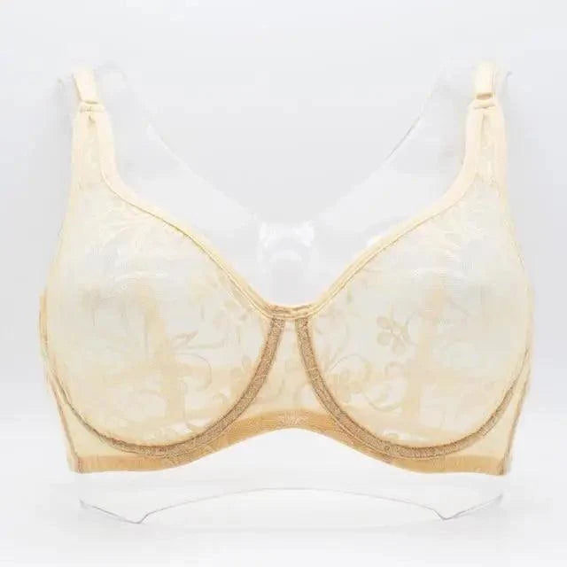 Plus Size Lace Bras For Women Underwired Bralette Womens Underwear Delicate Embroidery Lingerie Brassiere